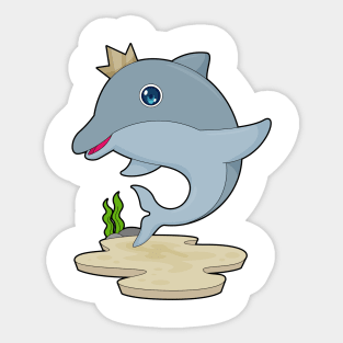 Dolphin King Crown Sticker